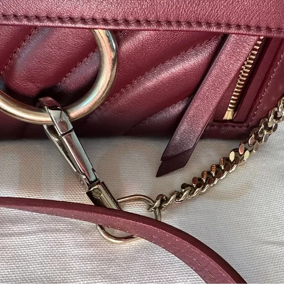 CHLOE MINI FAYE DAY BAG IN BURNT BROWN LEATHER